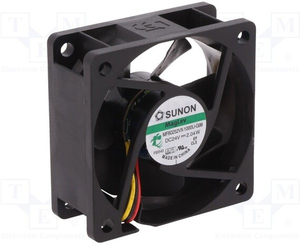 MF60252VX-G99-A, Вентилятор осевой, 24В DC, 60x60x25мм, подшипник Vapo, 45,63куб.м/ч, 27дБА MF60252VX-G99-A, Вентилятор осевой, 24В DC, 60x60x25мм, подшипник Vapo, 45,63куб.м/ч, 27дБА