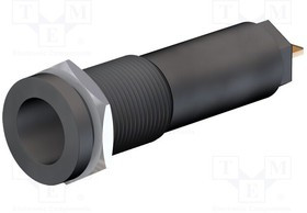 XHB-5000-21, Гнездо, "банан" 4мм, 10А, 1кВ, Отв: d12,2мм, черный, позолота