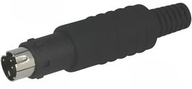 MP-371-S6, Разъем DIN Аудио / Видео, 6 контакт(-ов), Штекер, Монтаж на Кабель, Пайка