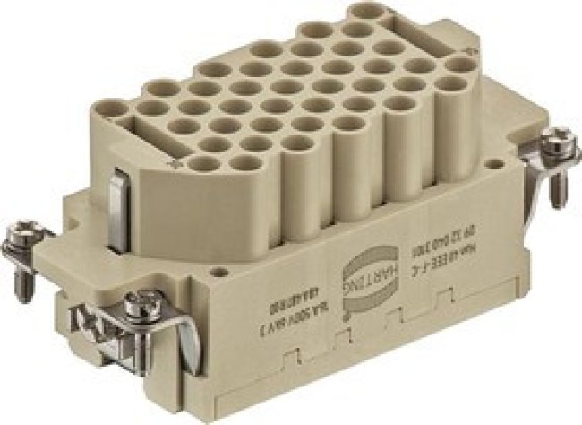 09322403101, Heavy Duty Power Connector Insert, 16A, Female, Han EEE HMC Series, 40 Contacts 09322403101, Heavy Duty Power Connector Insert, 16A, Female, Han EEE HMC Series, 40 Contacts
