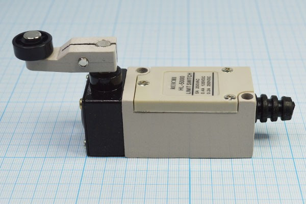 Переключатель концевой(путевой) 82x33 x33, 220В, 5А, (ON)-OFF-(ON), ролик, HL5000; №12531 ПКонц 82x33 x33\220\ 5\(ON)-OFF-(ON) \\рол\HL5000\