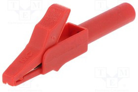 SAGK4-K-22, Зажим "крокодил" красный 4мм Покрытие никелированные