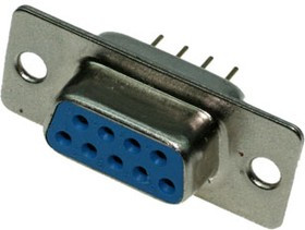 DPS-9F / DBB-9F, Разъем D-SUB, 9 контактов, розетка на плату