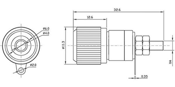 Клемма приборная 4,0, разъём, красная, 11x33, пластик, Ni, QZ10-0019; №387 R клемма приб 4,0\разъём\кр\11x33\ пл\Ni\QZ10-0019\