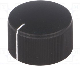 KMK25B, Ручка, с указателем, алюминий,пластмасса, dоси: 6мм, d25x15мм