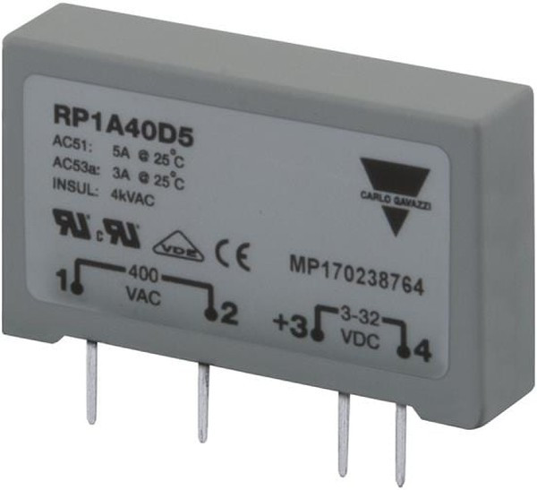 RP1A48D5, RP1 Series Solid State Relay, 5 A Load, PCB Mount, 530 V ac Load, 32 V dc Control RP1A48D5, RP1 Series Solid State Relay, 5 A Load, PCB Mount, 530 V ac Load, 32 V dc Control