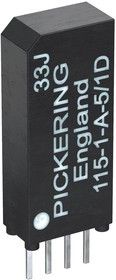 115-1-A-5/1D, Герконовое реле, SPST-NO, 5 В, 115 Series, Сквозное Отверстие, 500 Ом, 1 А 115-1-A-5/1D, Герконовое реле, SPST-NO, 5 В, 115 Series, Сквозное Отверстие, 500 Ом, 1 А