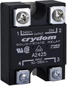 D2425F, Solid State Relays - Industrial Mount PM IP00 280VAC/25A , 3-32VDC In, ZC D2425F, Solid State Relays - Industrial Mount PM IP00 280VAC/25A , 3-32VDC In, ZC