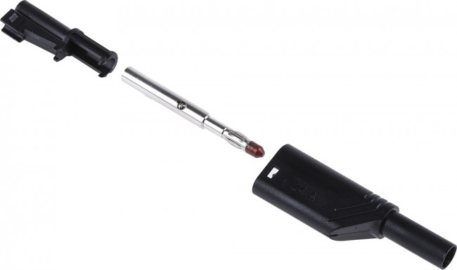 934099100, Black Male Banana Plug, 4 mm Connector, Screw Termination, 16A, 1000V, Nickel Plating 934099100, Black Male Banana Plug, 4 mm Connector, Screw Termination, 16A, 1000V, Nickel Plating