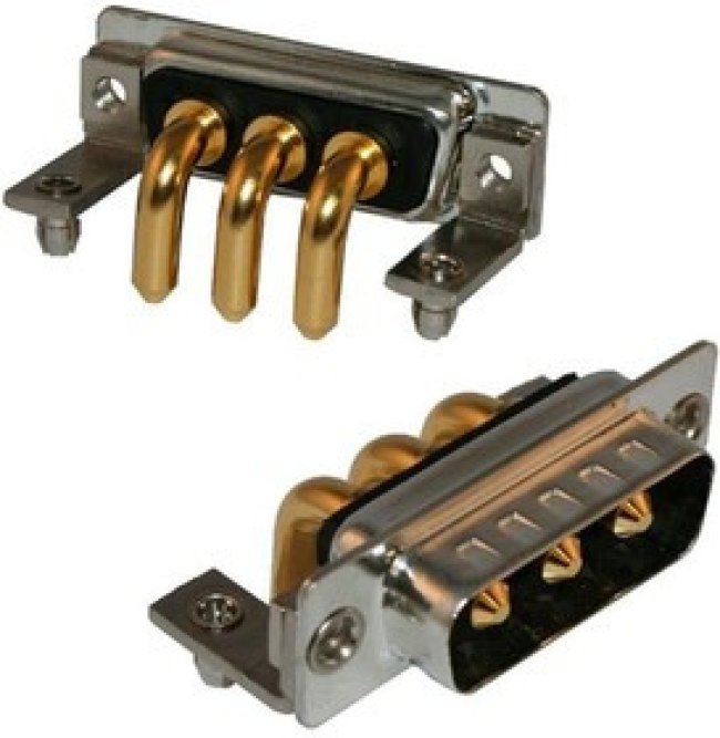 684S21WA4PL461, D-Sub Mixed Contact Connectors IP67 POWER-D 21WA4P 40A R/A MALE