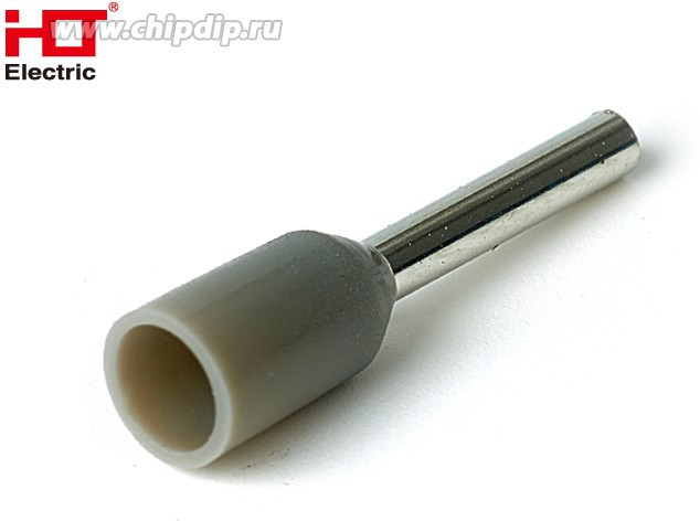 Наконечник-гильза Е7508 Ншви 0.75мм² с изолированным фланцем штырьевой втулочный серый (уп./100 шт) 084-04-53/084-04-053 HLT