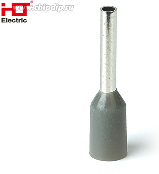 Наконечник-гильза Е7508 Ншви 0.75мм² с изолированным фланцем штырьевой втулочный серый (уп./100 шт) 084-04-53/084-04-053 HLT