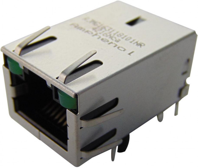 RJMG163118101NR, Modular Connectors / Ethernet Connectors RJ MAGNETIC CONN 10/100