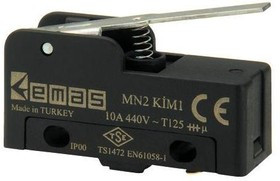 MN2KIM1, Микропереключатель 10А 250VAC с лапкой
