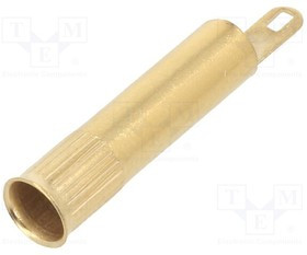 LB4-A, Гнездо; "банан" 4мм; 25А; 30ВAC; 60ВDC; позолота; неизолированный