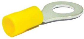 Клемма типа "O",диаметр крепления 8.4мм, сечение кабеля 4.0-6.0кв.мм, латунь луженая, обжим, желтая; Q-1054YZ клемма"O" d 8,4\1,0\S4,0~6,0\л