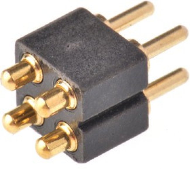 813-S1-004-10-014101, Straight Through Hole Spring Loaded Connector, 4 Contact(s), 2.54mm Pitch, 2 Row(s), Shrouded