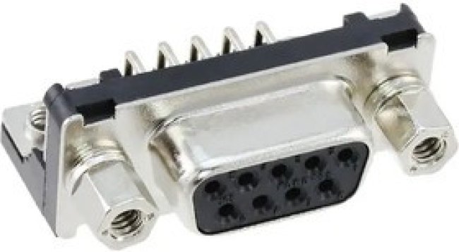 RDED-9S-LNA(4-40)(55), RD*D 9 Way Right Angle Through Hole D-sub Connector Socket, 2.74mm Pitch