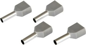 Наконечник-гильза Ншви2 4.0-12 мм изол. двойной серый уп 100 шт 084-04-64,084-04-064 4670042794319