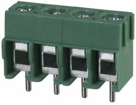PCB terminal, 4 pole, pitch 5 mm, AWG 26-14, 17.5 A, screw connection, green, 1935187