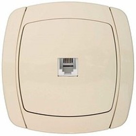 Розетка "CITY LIGHT" телефонная одинарная в сборе, цвет бежевый SV-54217-B