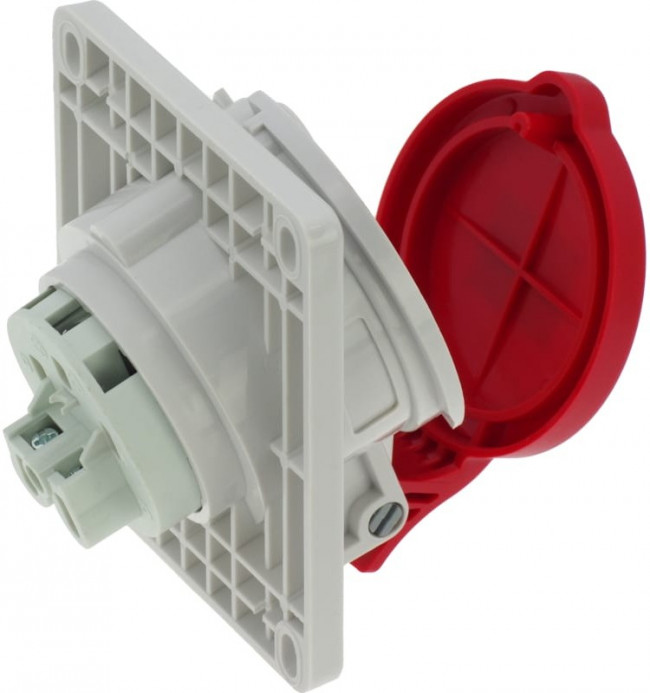 Встраиваемая наклонная розетка 16A/400V/3P+N+E/IP44, фланец 92x100 CA1473 Встраиваемая наклонная розетка 16A/400V/3P+N+E/IP44, фланец 92x100 CA1473