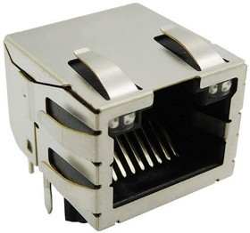 SS-60300-101, Modular Connectors / Ethernet Connectors Horz Jack 5G 10G LED G/Y