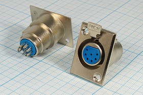 Гнездо микрофонное XLR\7P\пан фланец 2отв\MC914-7P; №2058 гн мик XLR\7P\пан флан 2отв\\\MC914-7P