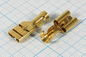 Клемма гнездо 9,5x0,8, 0,5, S4,0-6,0, латунь, защелка; №856 клемма гн 9,5x0,8\0,5\S4,0- 6,0\лат\\\защелка\