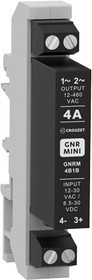 GNRM4B1B, Solid State Relay GNR Mini, 4A, 460V, Special Zero Cross Switching, Screw Terminal GNRM4B1B, Solid State Relay GNR Mini, 4A, 460V, Special Zero Cross Switching, Screw Terminal