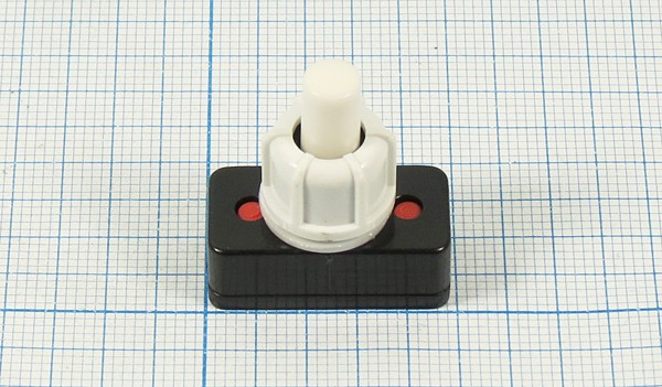 Выключатель кнопочный с фиксацией SPST, ON-OFF, 220В/ 1А, белого цвета; №2662 W ПКн\250\ 1,0\SPST\d10\бел\ бел\\2C\PBS-17A-2\