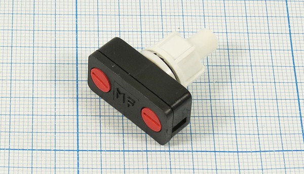 Выключатель кнопочный с фиксацией SPST, ON-OFF, 220В/ 1А, белого цвета; №2662 W ПКн\250\ 1,0\SPST\d10\бел\ бел\\2C\PBS-17A-2\