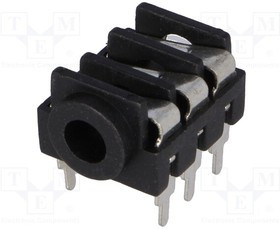 FCR1295, Телефонный аудио разъем, 3 контакт(-ов), Гнездо, 3.5 мм, Монтаж на Печатную Плату