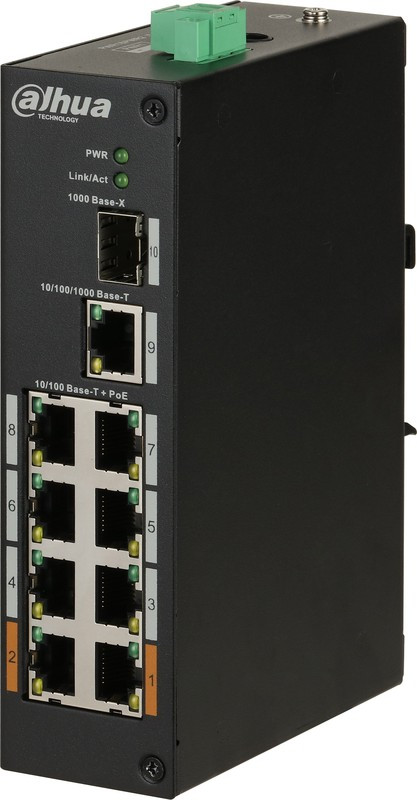 Коммутатор Dahua DH-PFS3110-8ET-96 8x100Мбит/с 1x1Гбит/с 1SFP 6PoE+ 96W неуправляемый