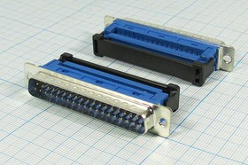 Разъем D-SUB вилка, контакты 37P, обжимной шлейф, DI-37M