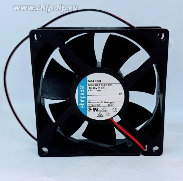 8414NGH, 8400 N Series Axial Fan, 24 V dc, DC Operation, 79m³/h, 2.8W, 120mA Max, IP20, 80 x 80 x 25mm