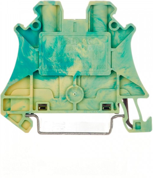 TUR-2.5-PE, Клемма заземления , винтовой зажим, 2 точки подключения, 2.5 кв.мм