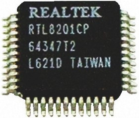 RTL8201CP-VD-LF, RTL8201CP-VD-LF, Ethernet Controller, 10Mbps MII, SNI, 3.3 V, 48-Pin LQFP