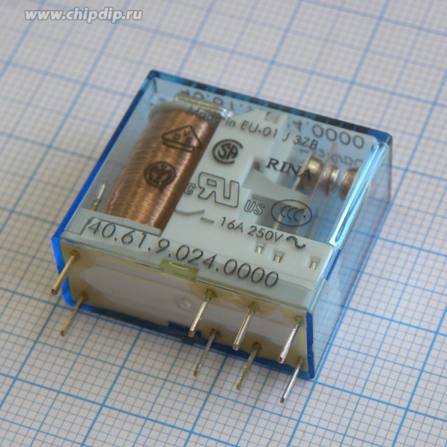 40.61.9.024.4000, Реле 1 переключ. 24VDC, 16A/230VAC SPDT