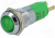 SWBU14722A, Индикат.лампа: LED, вогнутый, зеленый, 12-14ВDC, 12-14ВAC, d14,2мм