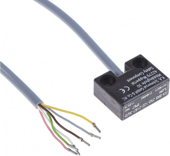 EX-BNS250-12Z- 2187-3G/D-5M, BNS250 Series Magnetic Safety Switch, 24V dc, Plastic Housing, Cable EX-BNS250-12Z- 2187-3G/D-5M, BNS250 Series Magnetic Safety Switch, 24V dc, Plastic Housing, Cable