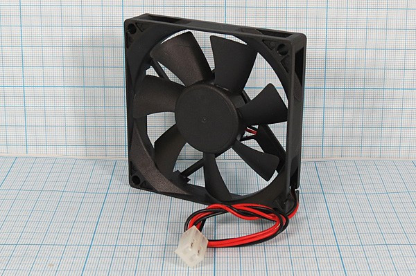 Вентилятор 80x80x15, напряжение 12В, ток 0,17А, выводы 2L, подшипник качения, JF0815B1H-R JAMICO