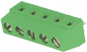 282836-5, Зажимная рейка для печатных плат, угловой 90°, 5мм, на PCB, 300В 282836-5, Зажимная рейка для печатных плат, угловой 90°, 5мм, на PCB, 300В
