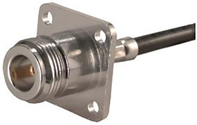 25_N-50-3-20/133_NE, 25_N-50-3-20/133_NE Series, jack Flange Mount N Connector, 50, Crimp Termination, Straight Body