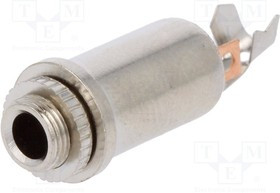 JC-114, Гнездо, Jack 3,5мм, "мама", stereo, прямой, на панель