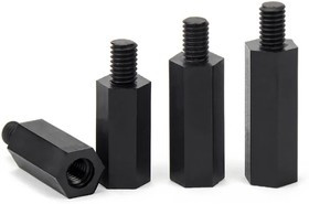 Стойка для печатных плат нейлоновая (черная) М2 высота 5мм (папа-мама)