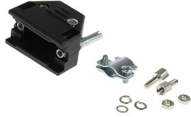 2801-0102-11-8, MHED Series ABS D Sub Backshell, 9 Way, Strain Relief 2801-0102-11-8, MHED Series ABS D Sub Backshell, 9 Way, Strain Relief