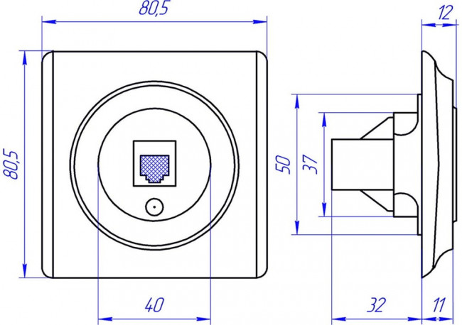 Телефонная розетка 1xRJ11, цвет белый 1E20601300 2172769