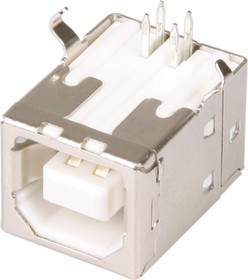 USBB-1J (DS1099-W), Розетка на плату белая, тип B угловая