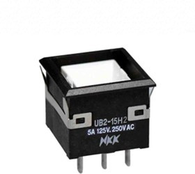 UB215KKW016CF, Переключатель: кнопочный; Пол: 2; SPDT; 5A/125ВAC; ON-(ON)